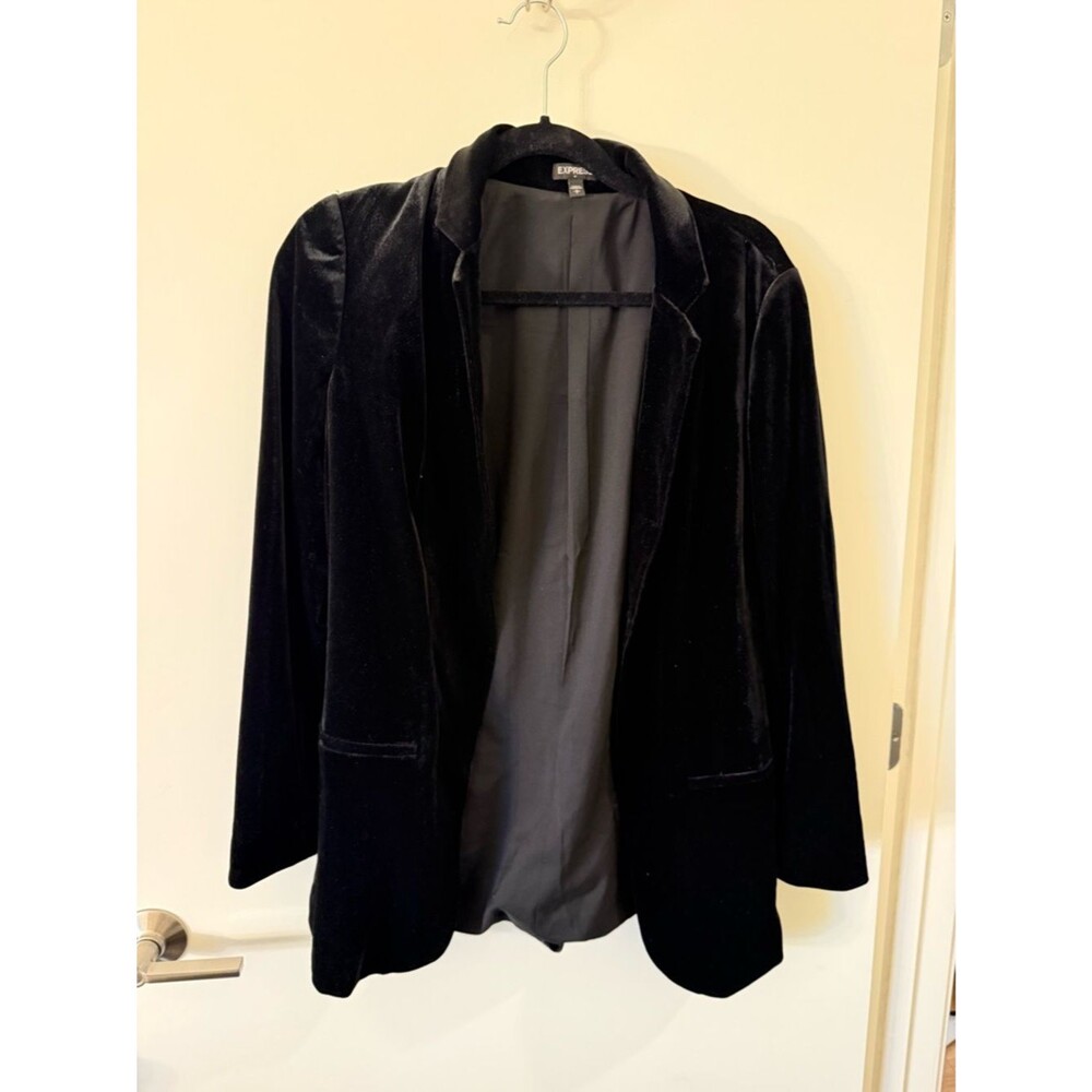 Express Black Velvet Blazer Jacket